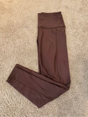 Savvi High-Rise Pocket Leggings, Small (Chocolate)!